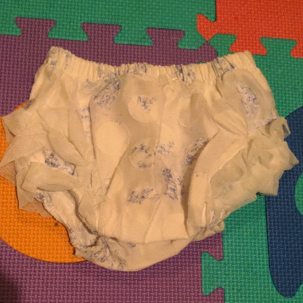 Baby Blumarine Blue Ruffled Diaper Cover